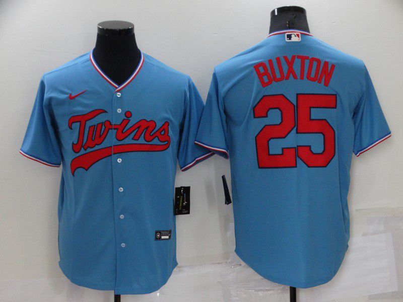 Men Minnesota Twins #25 Buxton Blue Game 2024 Nike MLB Jersey style 1->customized ncaa jersey->Custom Jersey